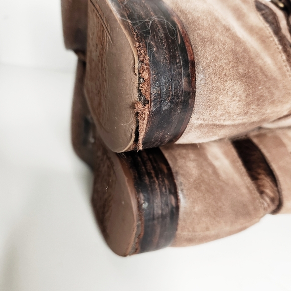 Ugg Cydnee Tall Knee High Moto Boots in Fawn Tan Suede Leather Women's Size 9 - Picture 8 of 11
